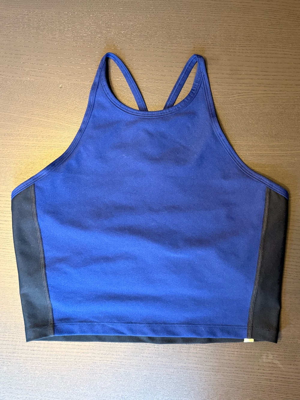 Summersalt Blue and Black Crop Sports Bra Tank Size 8 Medium